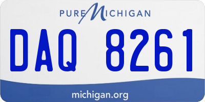 MI license plate DAQ8261