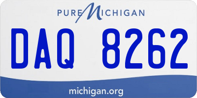 MI license plate DAQ8262