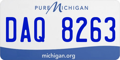 MI license plate DAQ8263