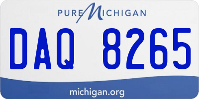 MI license plate DAQ8265