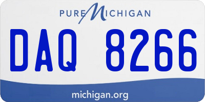 MI license plate DAQ8266