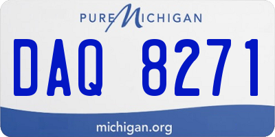 MI license plate DAQ8271