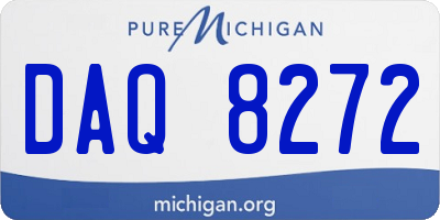 MI license plate DAQ8272