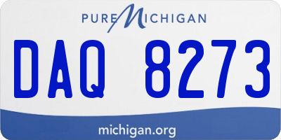 MI license plate DAQ8273
