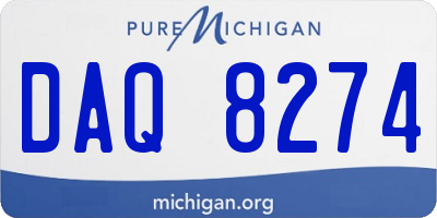 MI license plate DAQ8274