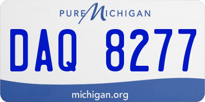 MI license plate DAQ8277