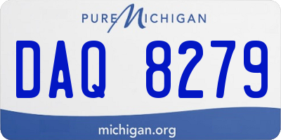 MI license plate DAQ8279