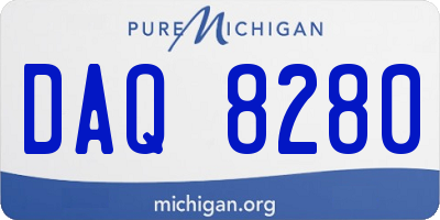 MI license plate DAQ8280