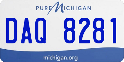 MI license plate DAQ8281