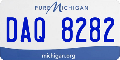 MI license plate DAQ8282