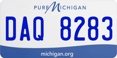 MI license plate DAQ8283