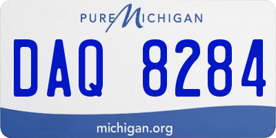 MI license plate DAQ8284