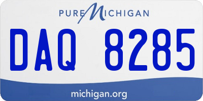 MI license plate DAQ8285