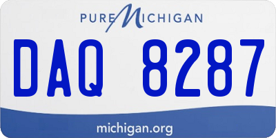 MI license plate DAQ8287