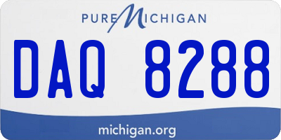 MI license plate DAQ8288
