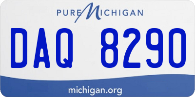 MI license plate DAQ8290