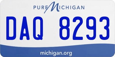MI license plate DAQ8293