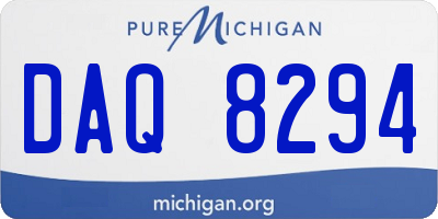 MI license plate DAQ8294