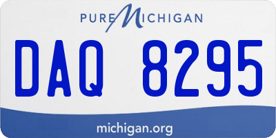 MI license plate DAQ8295
