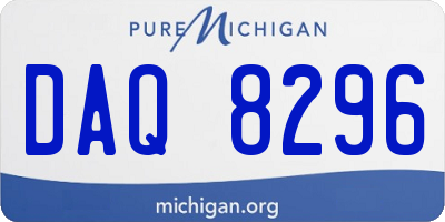 MI license plate DAQ8296