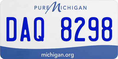 MI license plate DAQ8298
