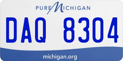 MI license plate DAQ8304