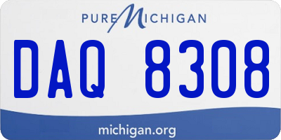 MI license plate DAQ8308