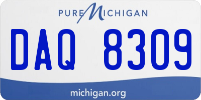 MI license plate DAQ8309