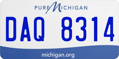 MI license plate DAQ8314