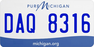 MI license plate DAQ8316