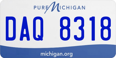 MI license plate DAQ8318