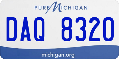 MI license plate DAQ8320
