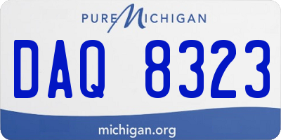 MI license plate DAQ8323