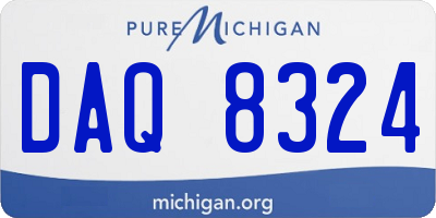 MI license plate DAQ8324