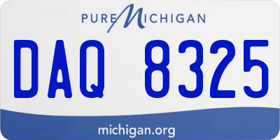 MI license plate DAQ8325