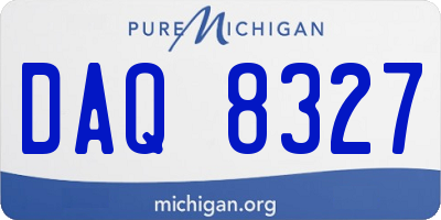 MI license plate DAQ8327