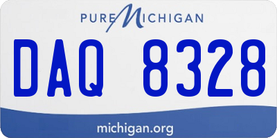MI license plate DAQ8328