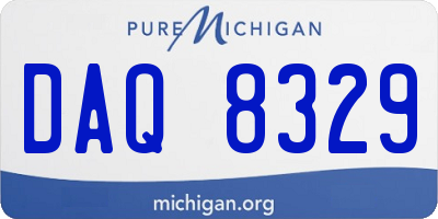 MI license plate DAQ8329