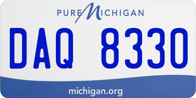 MI license plate DAQ8330