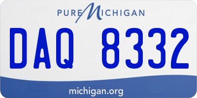 MI license plate DAQ8332