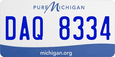 MI license plate DAQ8334