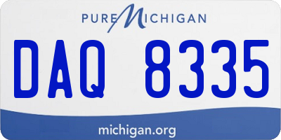 MI license plate DAQ8335