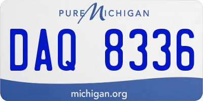 MI license plate DAQ8336