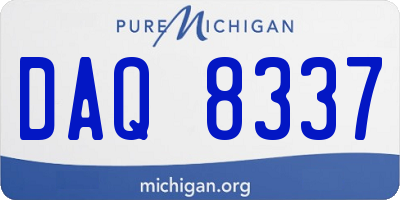 MI license plate DAQ8337