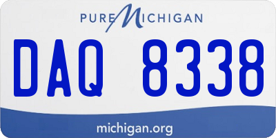 MI license plate DAQ8338