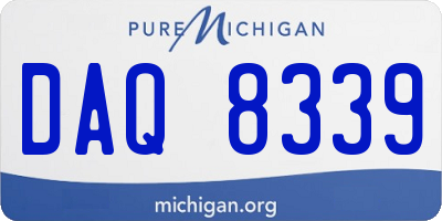 MI license plate DAQ8339