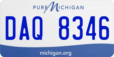 MI license plate DAQ8346