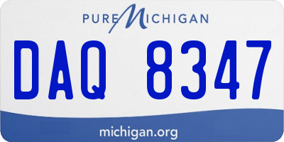 MI license plate DAQ8347
