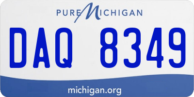 MI license plate DAQ8349