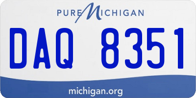 MI license plate DAQ8351